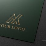 Elegant Gold on Rough Paper Logo Mockup