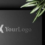 White Shine Black Paper Logo Mockup