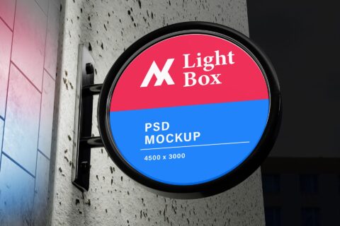 Circle Light Box Logo Mockup