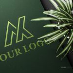 Elegant Green Paper Logo Mockup