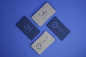 Blue and White Business Card Mockup