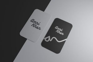 Black and White Business Card Mockup