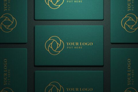 Green Business Card Mockup