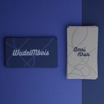 White Blue Business Card Mockup