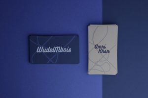 White Blue Business Card Mockup