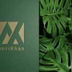 Green Paper Logo Mockup with Fresh Leaf