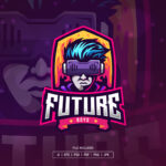 Futuristic Boy Esport Logo Template