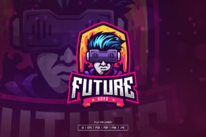 Futuristic Boy Esport Logo Template