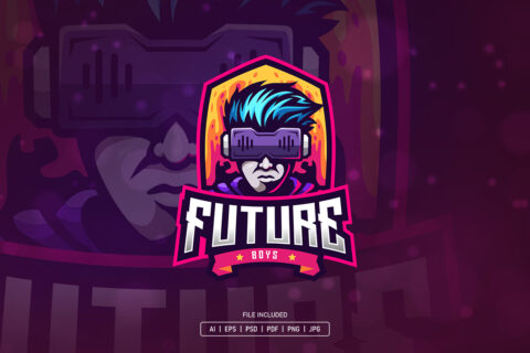 Futuristic Boy Esport Logo Template