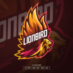 Lion Bird Mascot Logo Template