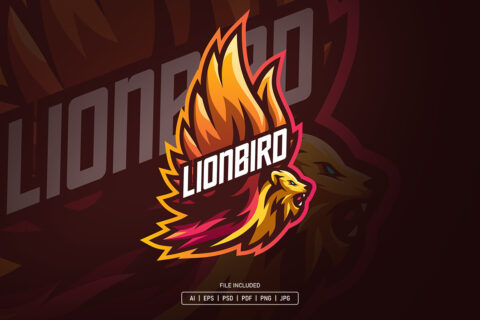 Lion Bird Mascot Logo Template