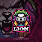 Colorful Lion Mascot Logo Template