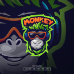 Smiling Monkey Esport Logo Template