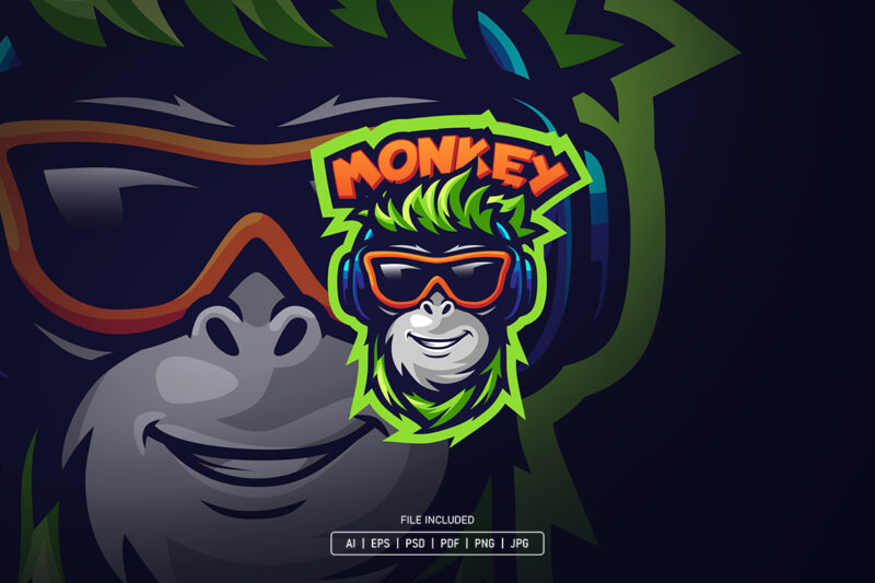 Smiling Monkey Esport Logo Template