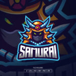 Samurai Warrior Esport Logo Template