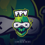 Skull FPV Mascot Logo Template