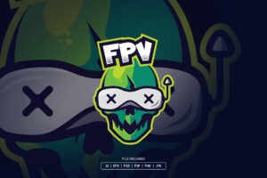 Skull FPV Mascot Logo Template