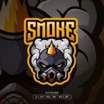 Smoke Skull Esport Logo Template