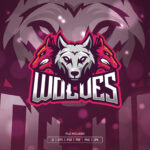 Three Wolves Esport Logo Template