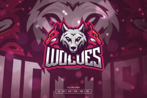 Three Wolves Esport Logo Template