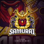 Samurai Bird Mecha Esport Logo Template