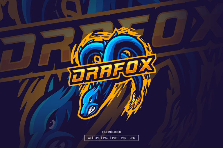 Dragon Fox Esport Logo Template