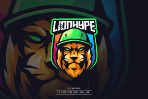 Lion Hype Esport Logo Template