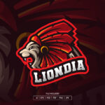 Lion Indian Tribe Esport Logo Template