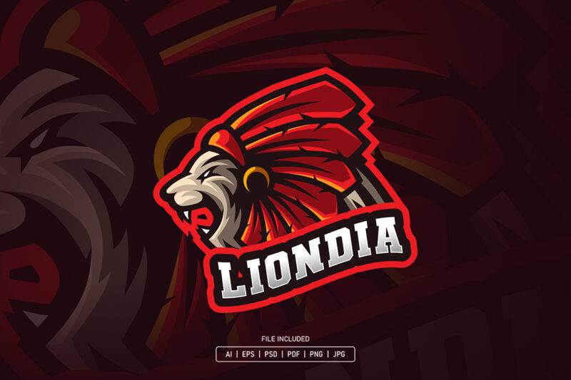 Lion Indian Tribe Esport Logo Template