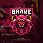 Tiger Brave Esport Logo Template