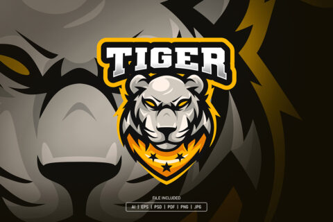 Tiger Head Esport Logo Template