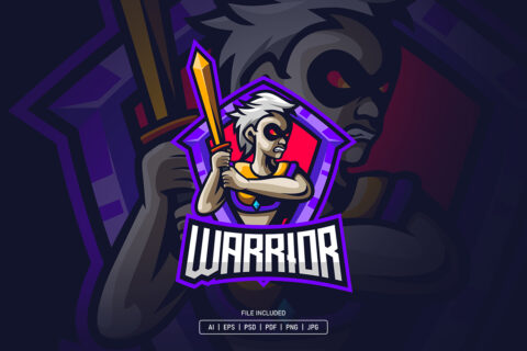 Warrior Young Esport Logo Template