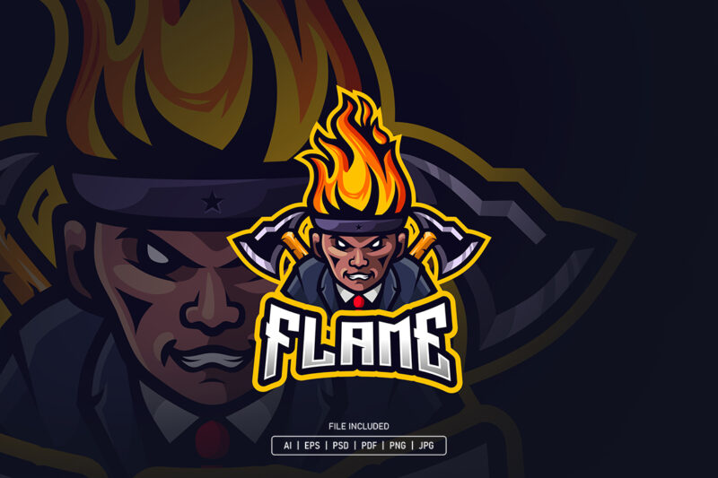 Flame Esport Logo Template