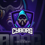 Cyborg with Hoodie Esport Logo Template