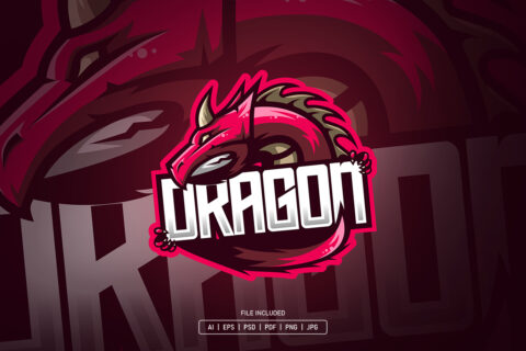 Red Dragon Esport Logo Template