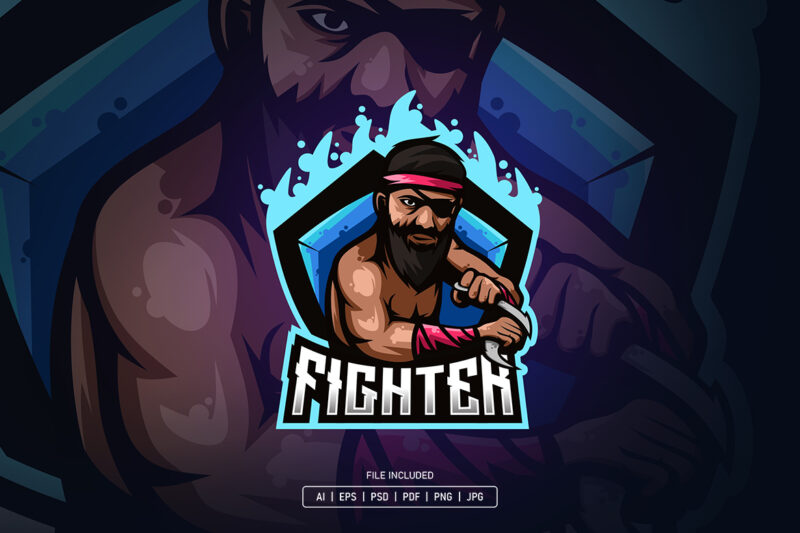 Fighter Esport Logo Template