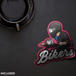 Sticker Mascot on Dark Leather Mockup