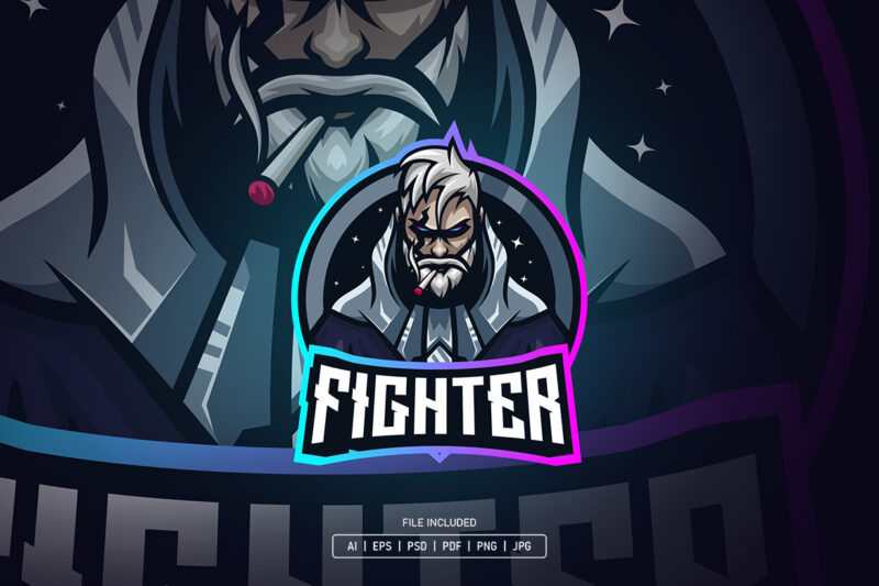 Strong Fighter Esport Logo Template