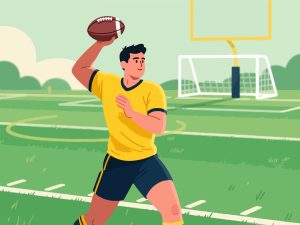 Football Player Throw-In - 2D Flat Vector Design