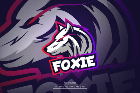 White Fox Esport Logo Template