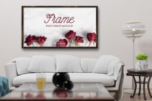Frame Mockup on Wall Living Room