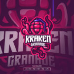 Kraken Grenade Esport Logo Template