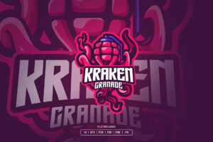 Kraken Grenade Esport Logo Template