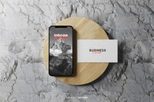 iPhone and Business Card Mockup