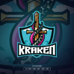 Kraken Sword Esport Logo Template