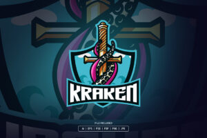 Kraken Sword Esport Logo Template