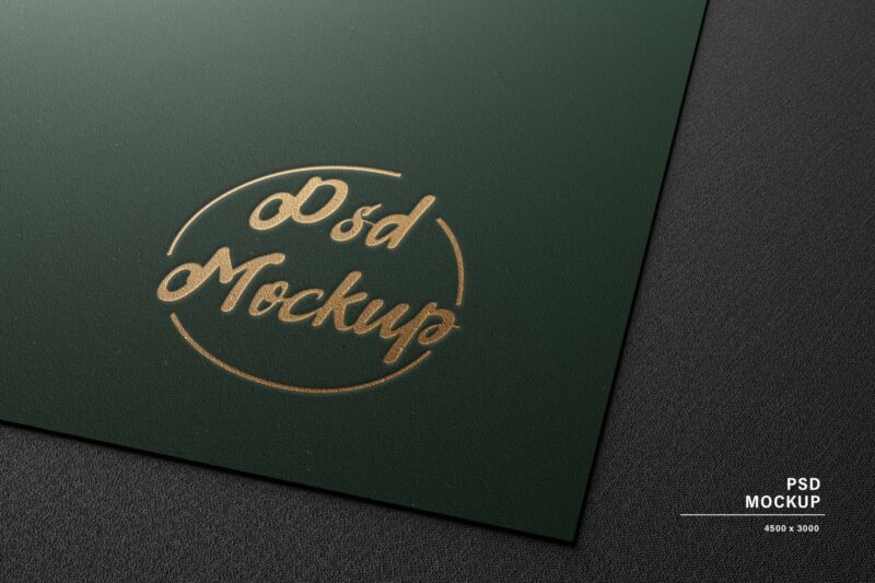 Elegant Gold on Rough Paper Logo Mockup