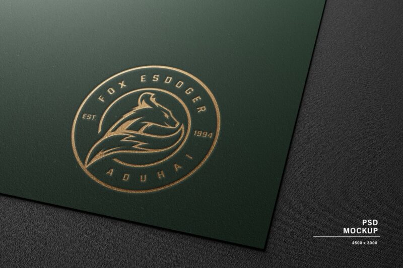 Elegant Gold on Rough Paper Logo Mockup