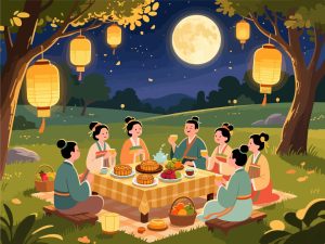 Outdoor Mid-Autumn Picnic with Lanterns & Mooncakes