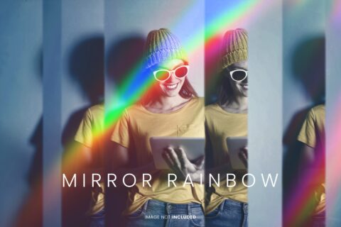 Mirror Glass Photo Effect with Rainbow Overlay